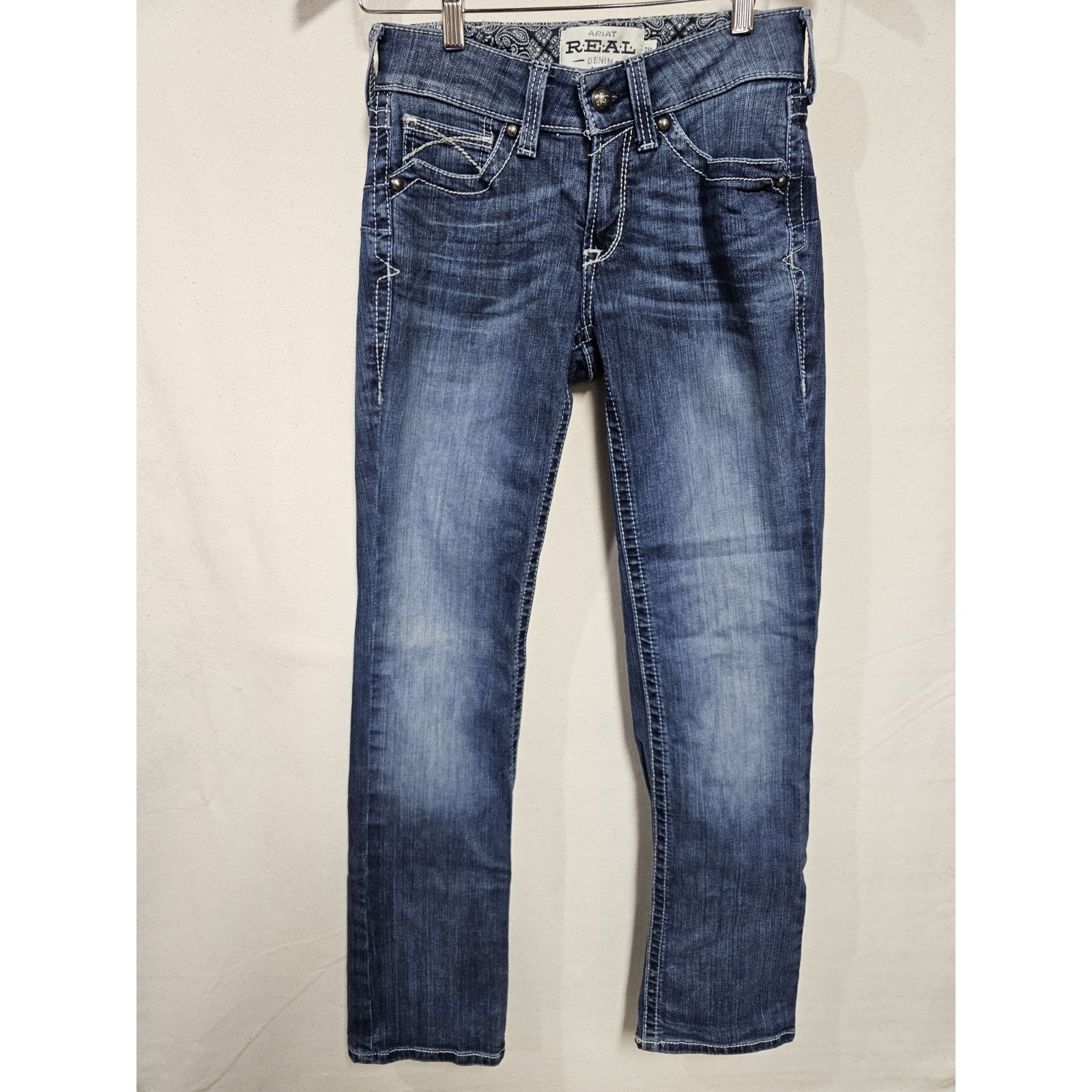 Ariat Real Jeans Womens 26r Blue Low Rise Boot Cut Stretch Denim Western Rodeo